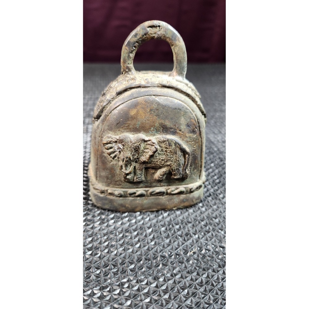 Vintage Bronze Goat Bell Unmarked Small Brown Rustic Farm Animal Patina Decor - Picture 3 of 7